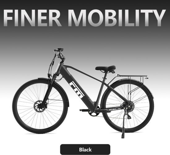 Elektrische fiets - 250W motor - Drie snelheidsstanden - Schijfremmen voor en achter - Snelheidssensor - Zwart - 27.5inch van Merkloos — afbeelding 4