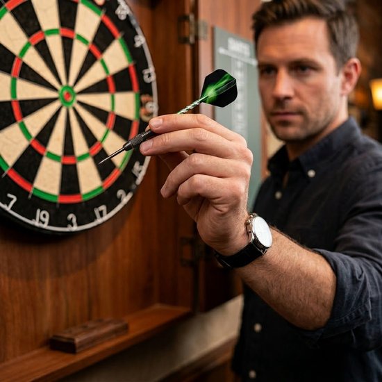Groen zwarte dartpijlen set 22g met metalen barrel en gegraveerd patroon - darts voor heren en dames - dartpijlen met aluminium schacht, groene flights en geribbelde grip - set van 3 darts voor entertainment en spellen van Merkloos — afbeelding 3