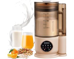 8-in-1 Automatische Sojamelkmaker, 1,5 Liter Notenmelkmaker, Met Zelfreiniging, 12 Messen, Geluiddichte Hoes, Maakt Amandelmelk, Havermelk, Plantenmelk, Sap Met 24 Uur Vertragingstimer white