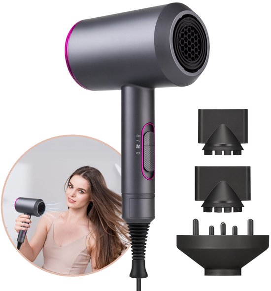 Velaré® Professionele Föhn met Diffuser – High-Speed Haardroger met Negatieve Ionen – Koud & Warm – Voor Krullen en Glad Haar