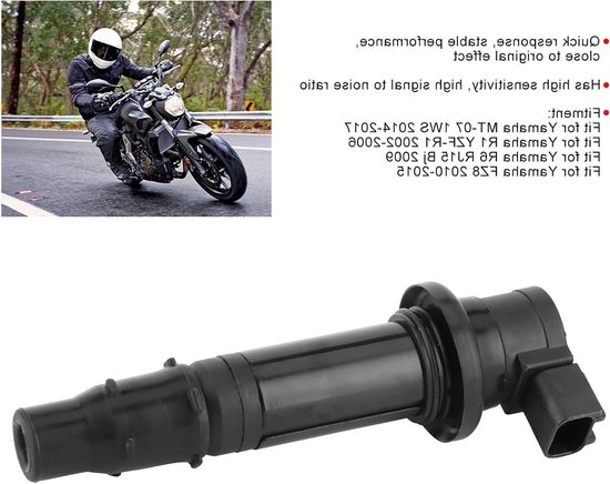 4 Stuks Ontstekingsspoelen - Zwart Ontstekingsapparaat met Anti-Interferentie voor MT-07, R1, YZF-R1, R6 en FZ8 van Merkloos — afbeelding 3