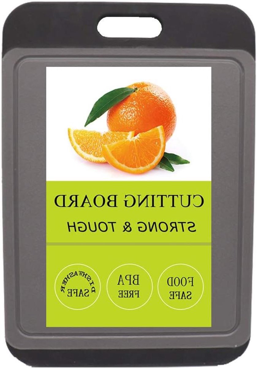 Snijplank Keuken - Snijplank Set - Maaltijd Voorbereiden - Sap Groeven - 35 x 24 cm - Grijs