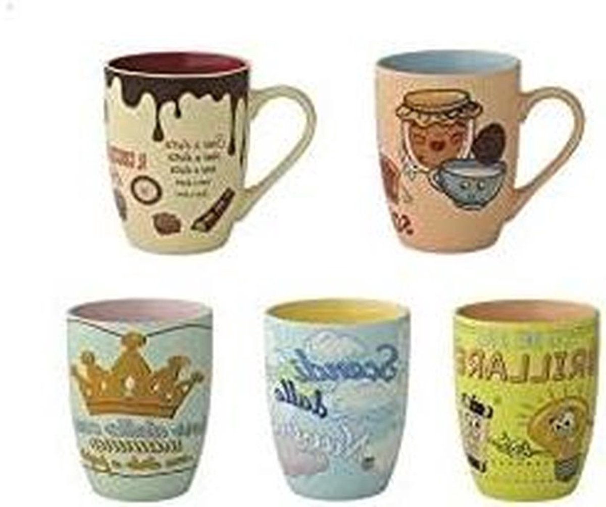 Mok met letters - Koffiemok Theeglas - Drinken uit mok - Grappige motieven - 38 cl - Wit