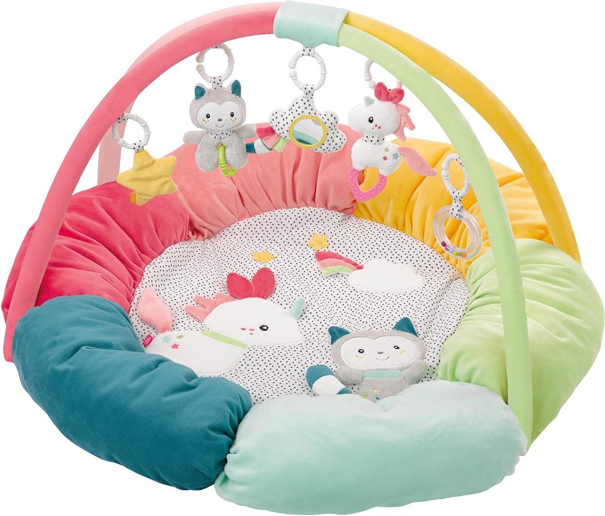 3D Activity Nest - Baby Speelkleed - Baby Ontwikkeling - Zachte Gevoerde Rand - 85 cm Diameter - Multicolor