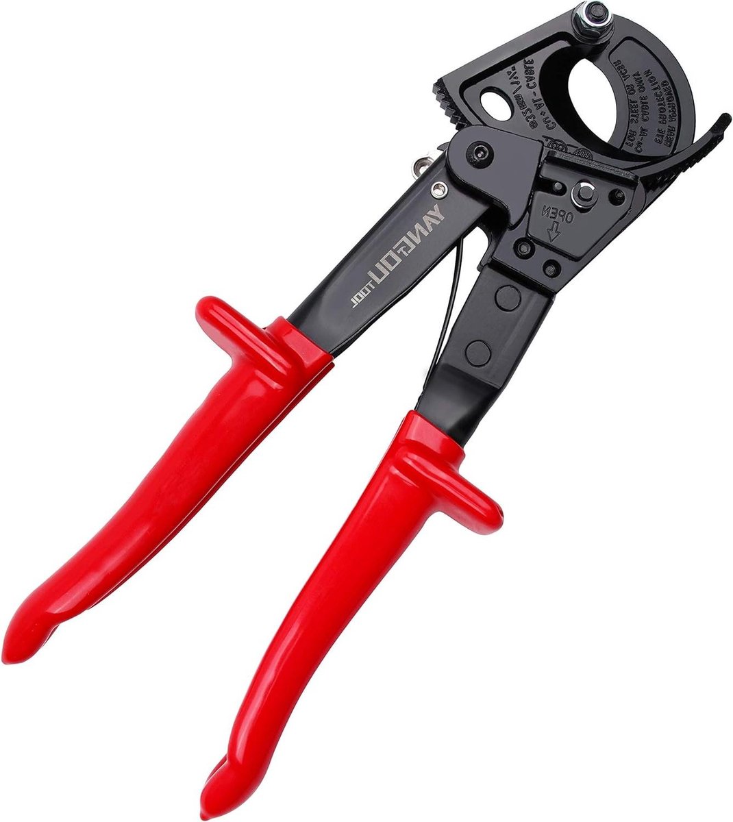 Kabelknipper Ratel - Draadknipper Handgereedschap - Koper Aluminium Knippen - Mechanisch Ontwerp - Tot 240mm² - Zwart Rood