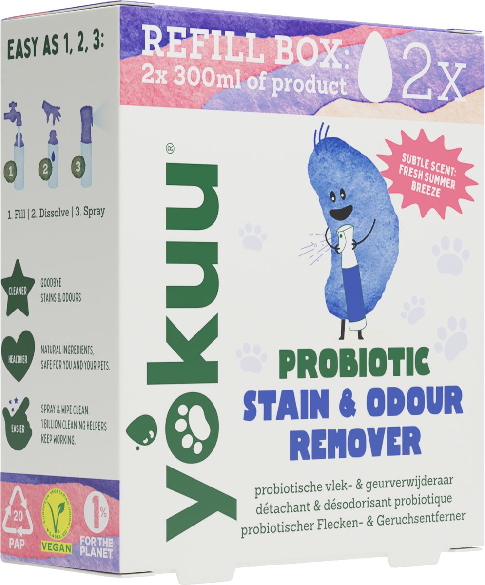 YOKUU Probiotische Vlek & Geurverwijderaar Huisdieren – Refill met 3 Parels - Voor Tapijt - Bank - Mand