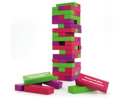 La Tour du Plaisir – jeu de défis coquins pour couples – tour en bois – 54 blocs – soirée romantique et amusante