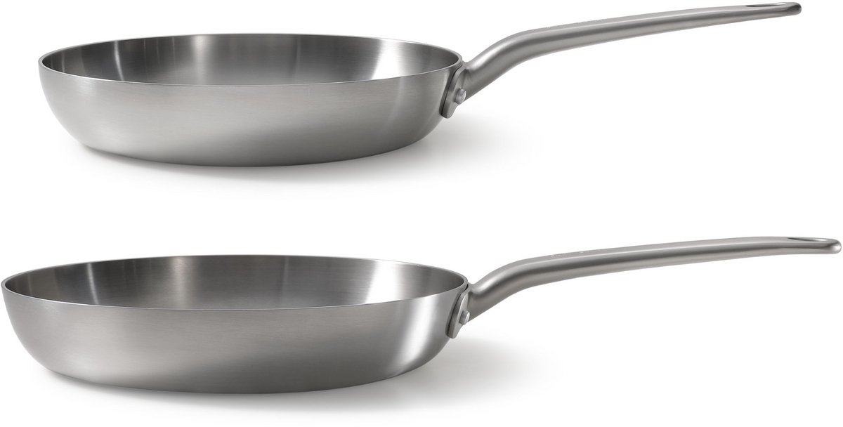 Skottsberg – 2 delige Koekenpannenset - Stainless Steel - 24 & 28 cm - PFAS vrij - Geschikt voor inductie en oven