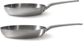 Skottsberg 2-delige Koekenpannenset - Stainless Steel - 24 & 28 cm - PFAS vrij - Geschikt voor inductie en oven