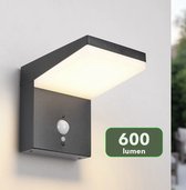 JC's® Solar wandlamp buiten met bewegingssensor - op zonne-energie Buitenlamp - Design solar lamp - Solar buitenverlichting - Krachtige lichtbron met 600 lumen