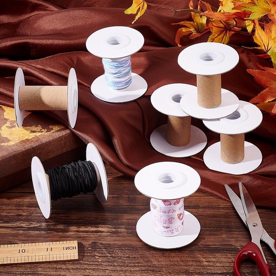 16 Sets Lege Papieren Draadspoelen voor Weven, Afneembare Garenspools voor Borduren en Creatieve Klussen, 50mm/1.97 — afbeelding 4