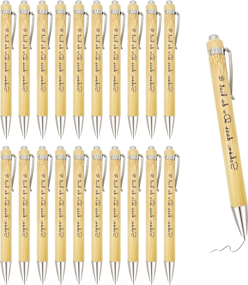 Prachtige Houten Balpen Set van 40 Stuks voor Bruiloften, Communies, Verjaardagen en Afscheid