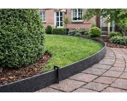 Recy-flex - Borderrand Kunststof op Rol 10 meter - Gerecycleerd - Tuinafboording voor gazon, perkje, tuinpad… - Flexibel - 14cm Hoog - Antraciet