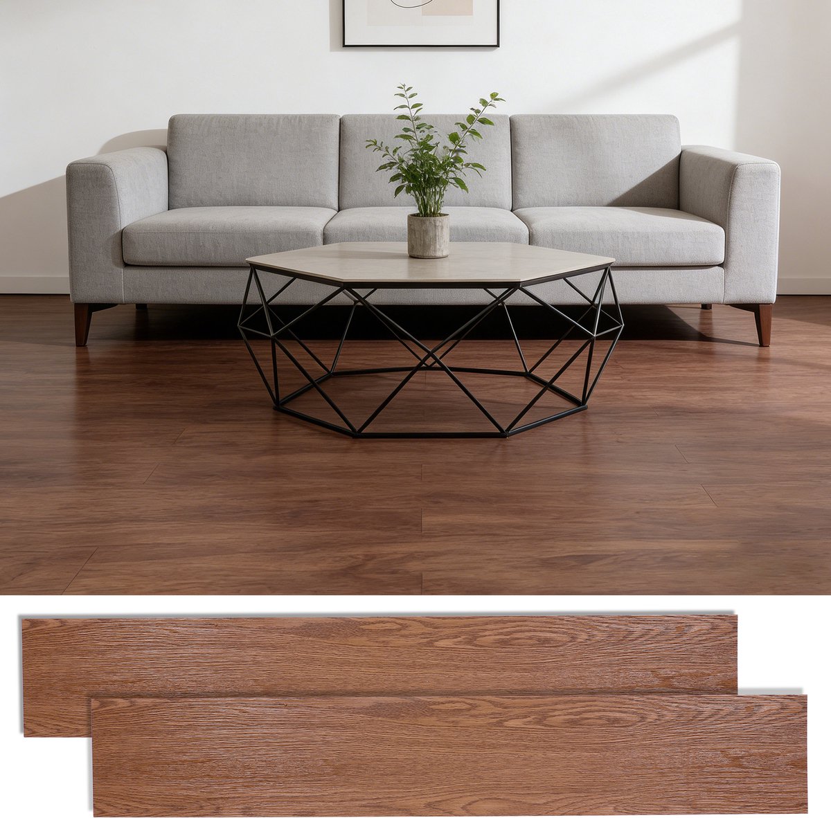 Lemlit Zelfklevende PVC vloer 5m² - vinyl vloertegels houtlook 36 stuks - Waterdicht 2 mm - voor Keuken Woonkamer en hal - Ddonkerbruin