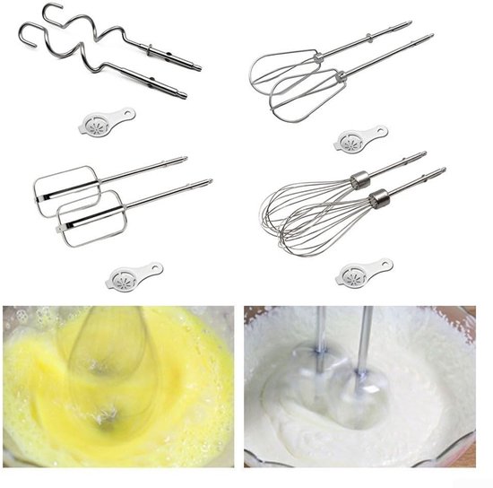 Golden crown Eiklopper - Deeg Blend Vervanging - 4 Stokjes - Roestvrijstaal - Hand Mixer Accessoire - Geschikt voor Beach Hand Mixers van Merkloos — afbeelding 5