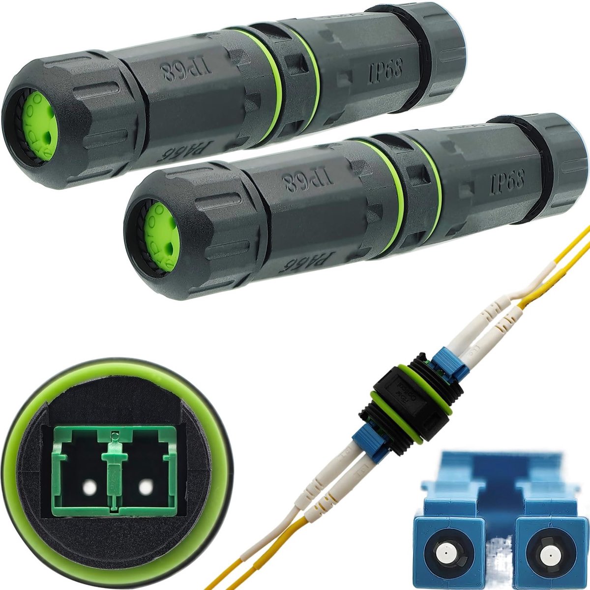 Allecto - Lc duplex glasvezelconnector - waterdicht - buitengebruik