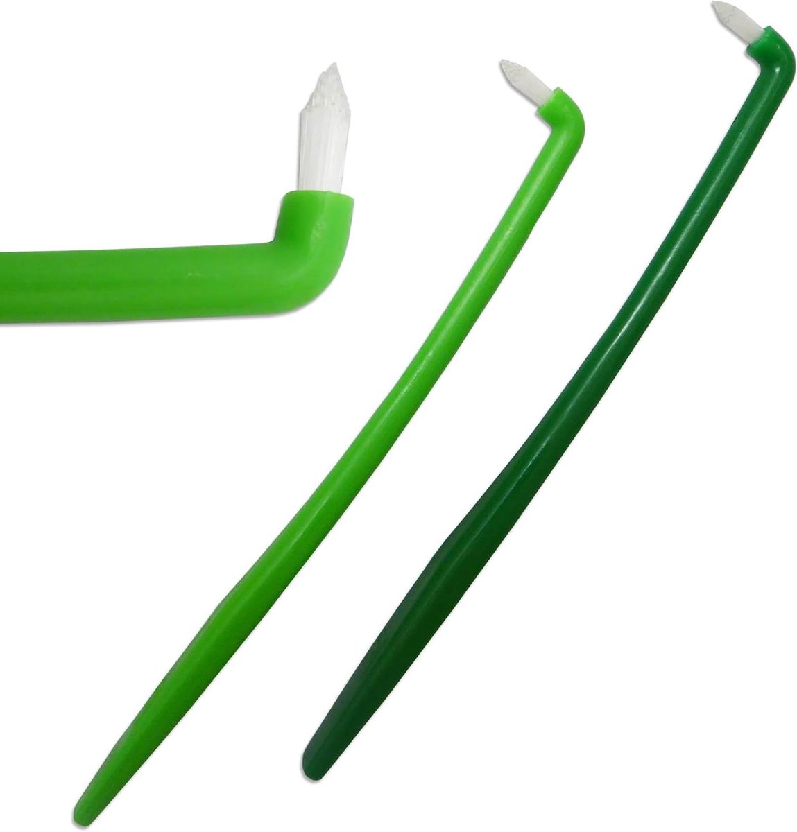 Interspace Tandenborstels - Beugelborstels Orthodontie - Tanden Reinigen - Speciale Tufted Borstelkop - 2 stuks - Groen