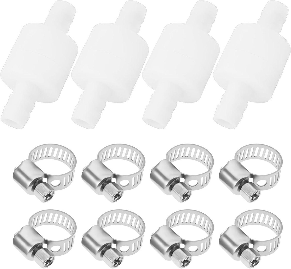 Terugslagkleppen - Checkkleppen - Afvoerslang Beveiligen - Voorkomt Terugstroming - 8mm Diameter - Wit