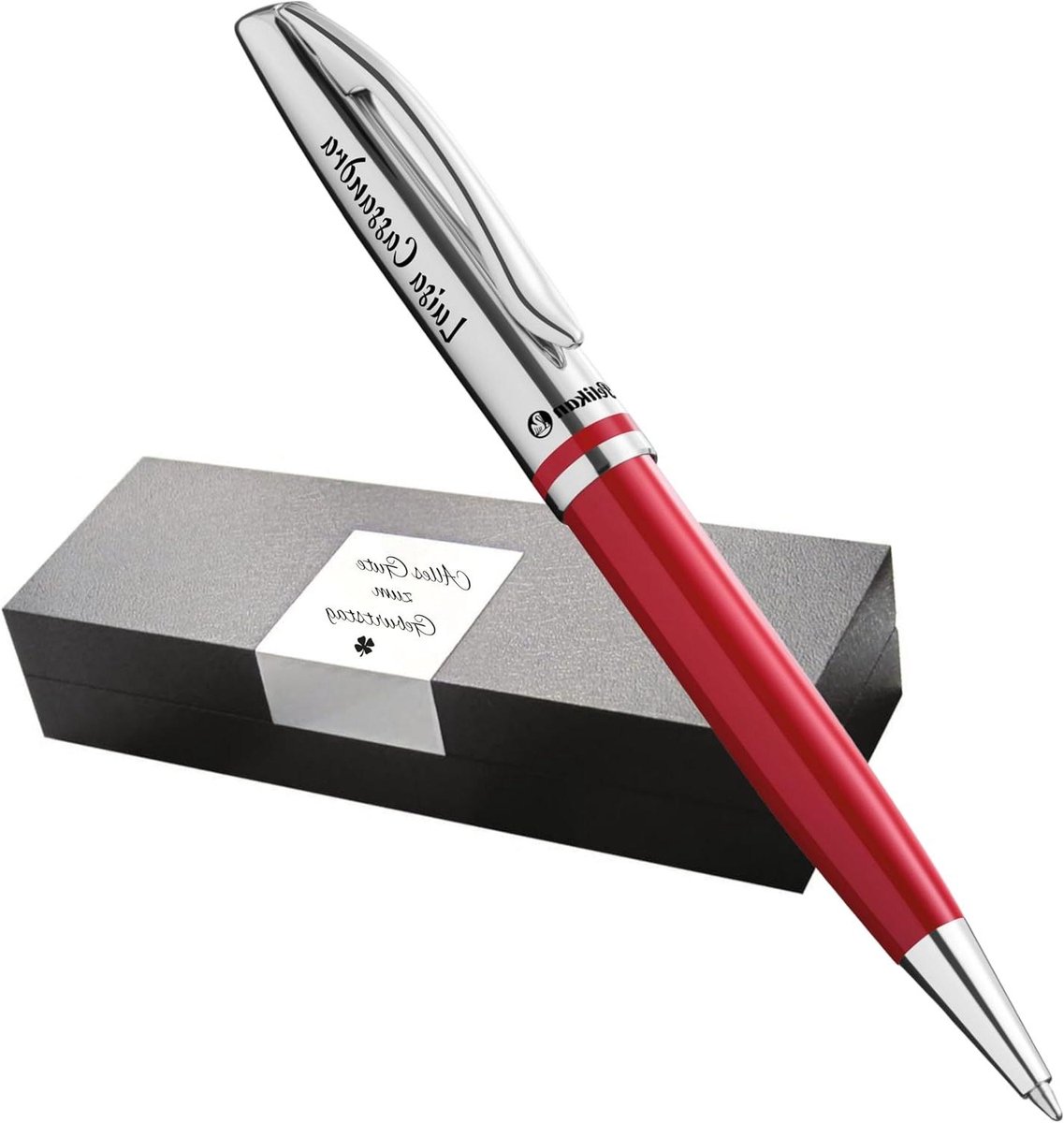 Ballpoint Pen - Schrijftool Pennen - Persoonlijk Cadeau - Met Gravering - 13.6 mm lengte - Rood