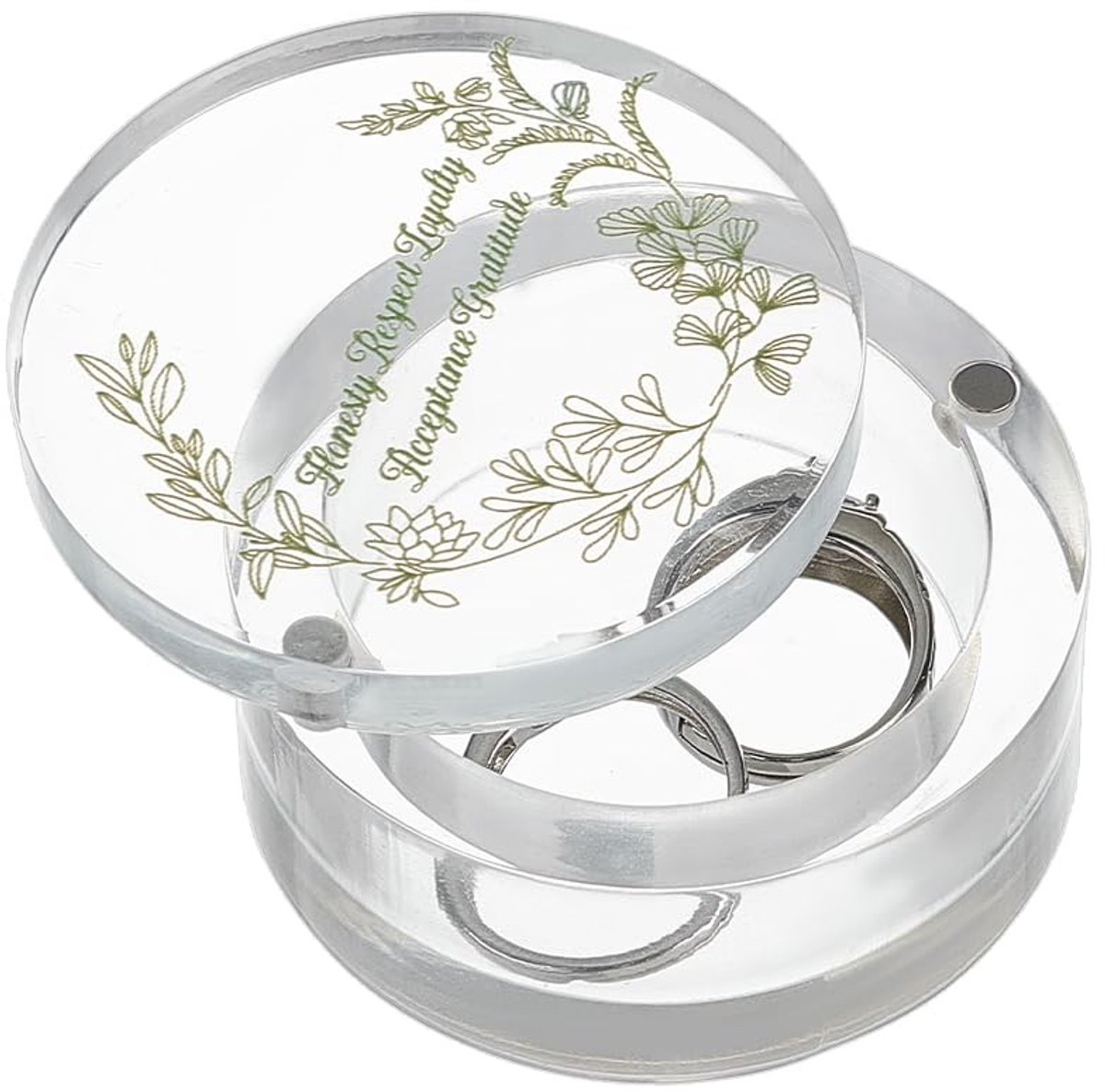 Allecto - Transparante Ringdoos - Ronde Acryl Ringdisplay - Perfect voor Huwelijk - 6.5 cm - Sieradenopslag - Ideaal voor Verjaardag en Verloving -...