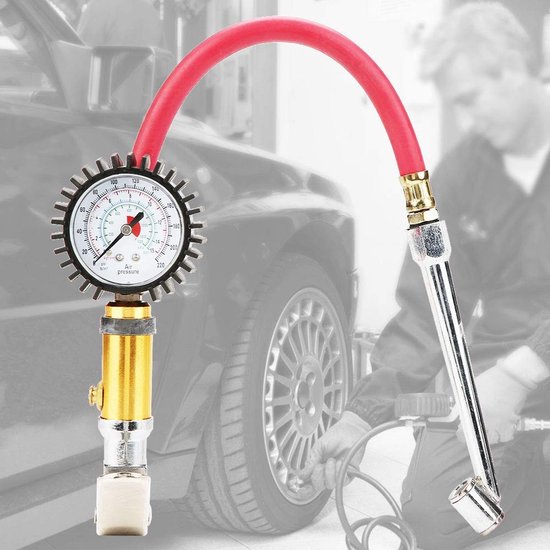 Golden crown - Bandenpomp met Drukmeter - Luchtpomp voor Fietsen - Compact en Lichtgewicht - 10-220psi - Geschikt voor Motoren en Auto's — afbeelding 4