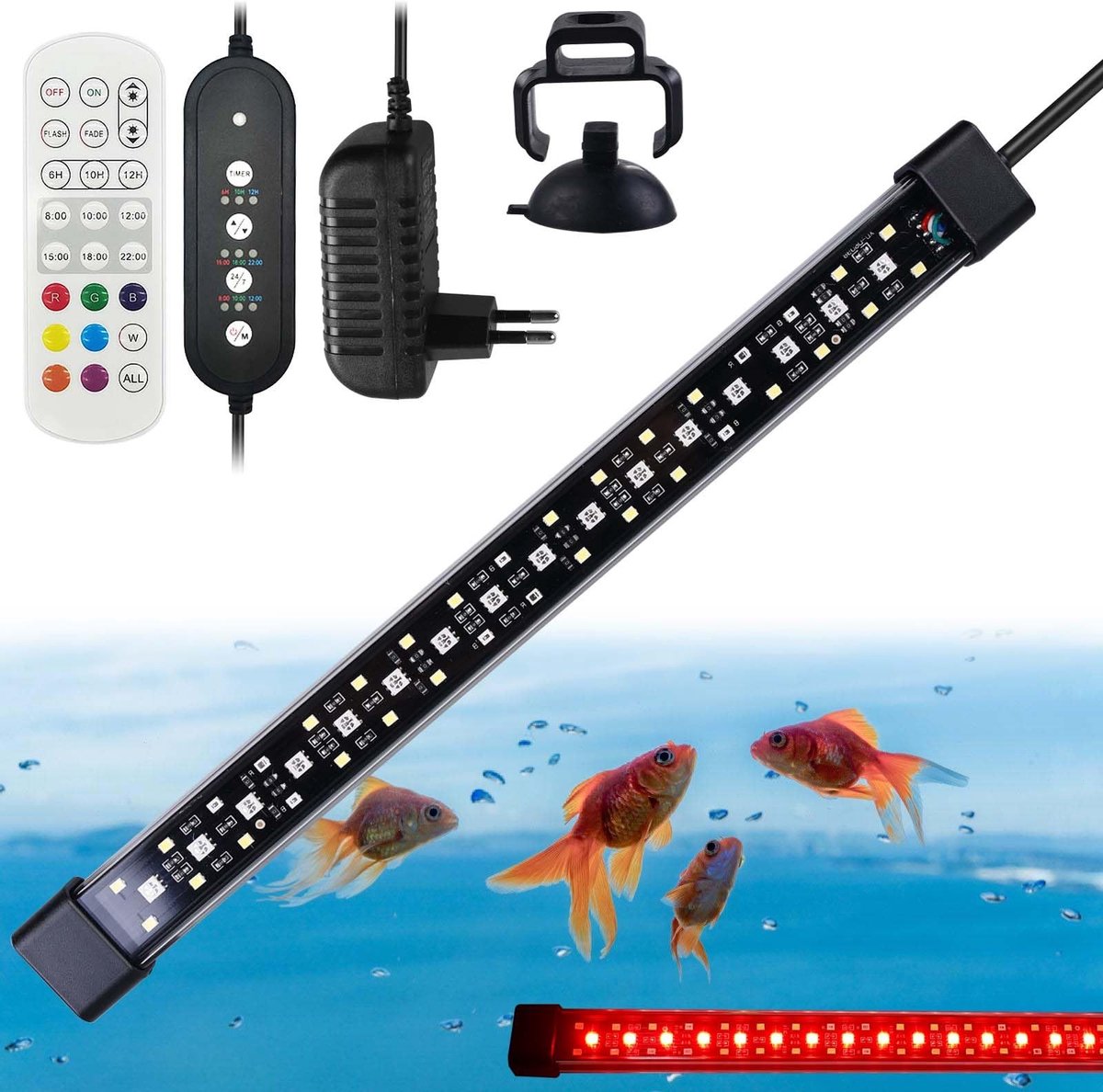 Allecto - 10W LED Aquarium Lamp - Full Spectrum - 24/7 Timer - Aquatische Planten - Energiezuinig - Geschikt voor Aquaria - Compact