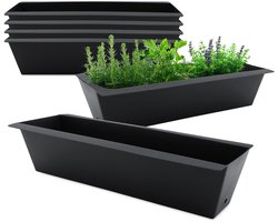 SPHProducts - Plantenbak inzet - Kunststof - Set van 6 - Antraciet - Bloembak voor Europallet - Geschikt voor binnen en buiten