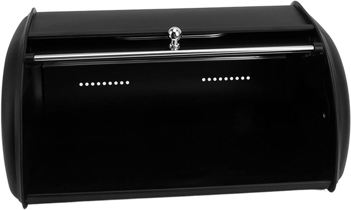 Broodbewaardoos - Broodtrommel Keuken - Brood Vers Houden - Met Handig Raam - 34.5x23x14.5cm - Zwart