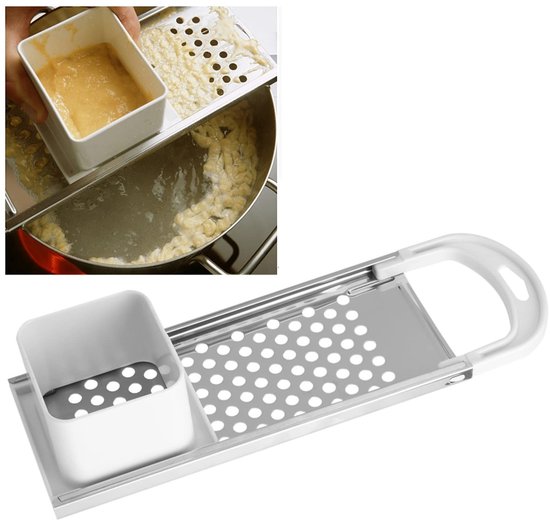 Allecto - Spaetzle-maker - Eenvoudige noodle-maker - Roestvrij staal - Comfortabele handgreep - Keukenrasp - Geschikt voor pasta - 32,4 x 10,7 x 6,... — afbeelding 4