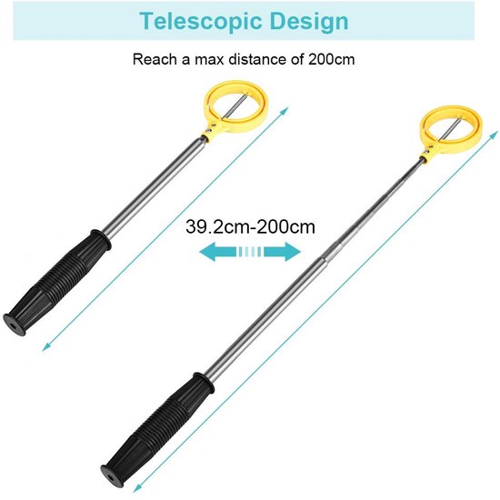 Allecto - Golfbal retriever - Telescopische golfbalpick-up - Automatische vergrendeling - Geel - Golfbalplukker - Handig voor golfers - Ideaal voor... van Allecto — afbeelding 2