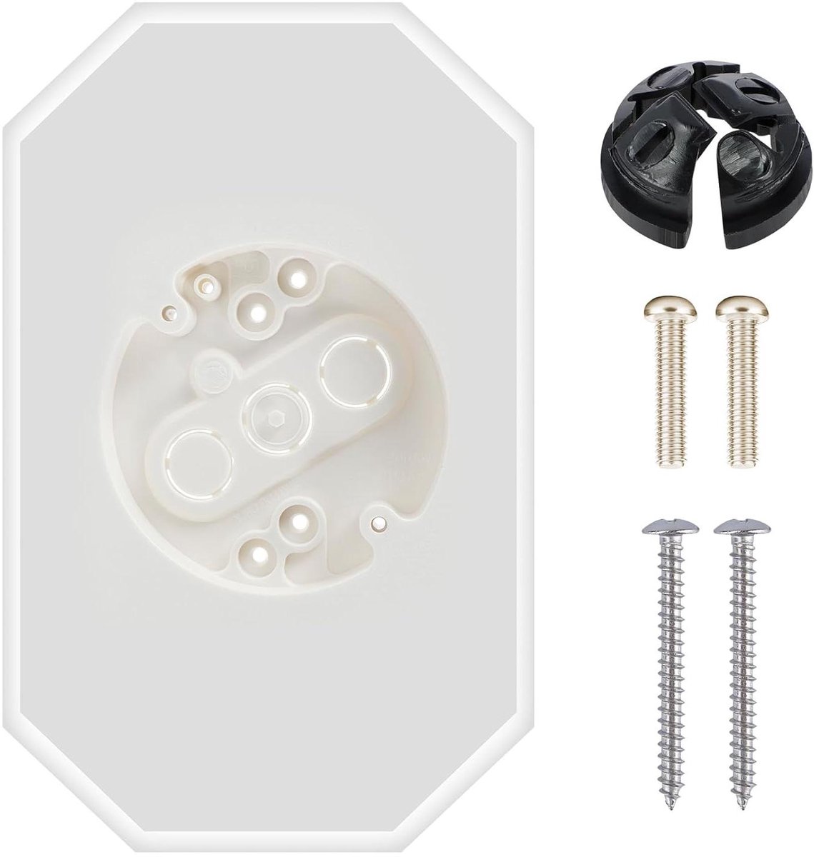 Montageblok Gevelbekleding - Montageset Buitenverlichting - Lampen Ophangen - Met Geïntegreerde Doos - 26 x 166 cm - Wit