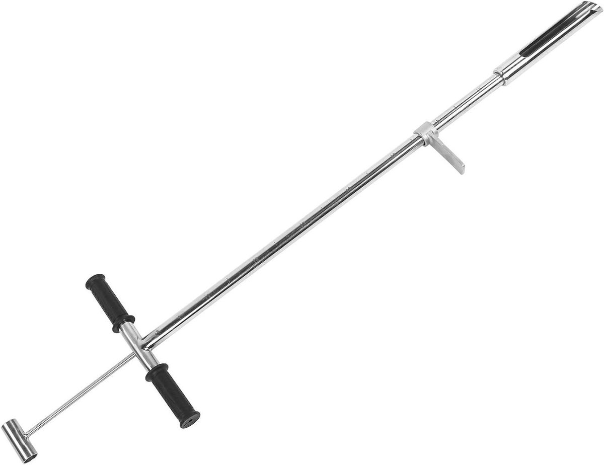 Grondmonster Sonde - Bodemsteker Bodemsonde - Efficiënte Bodembemonstering - Ergonomisch Pedaalontwerp - 105 cm Lengte - Zilverkleurig