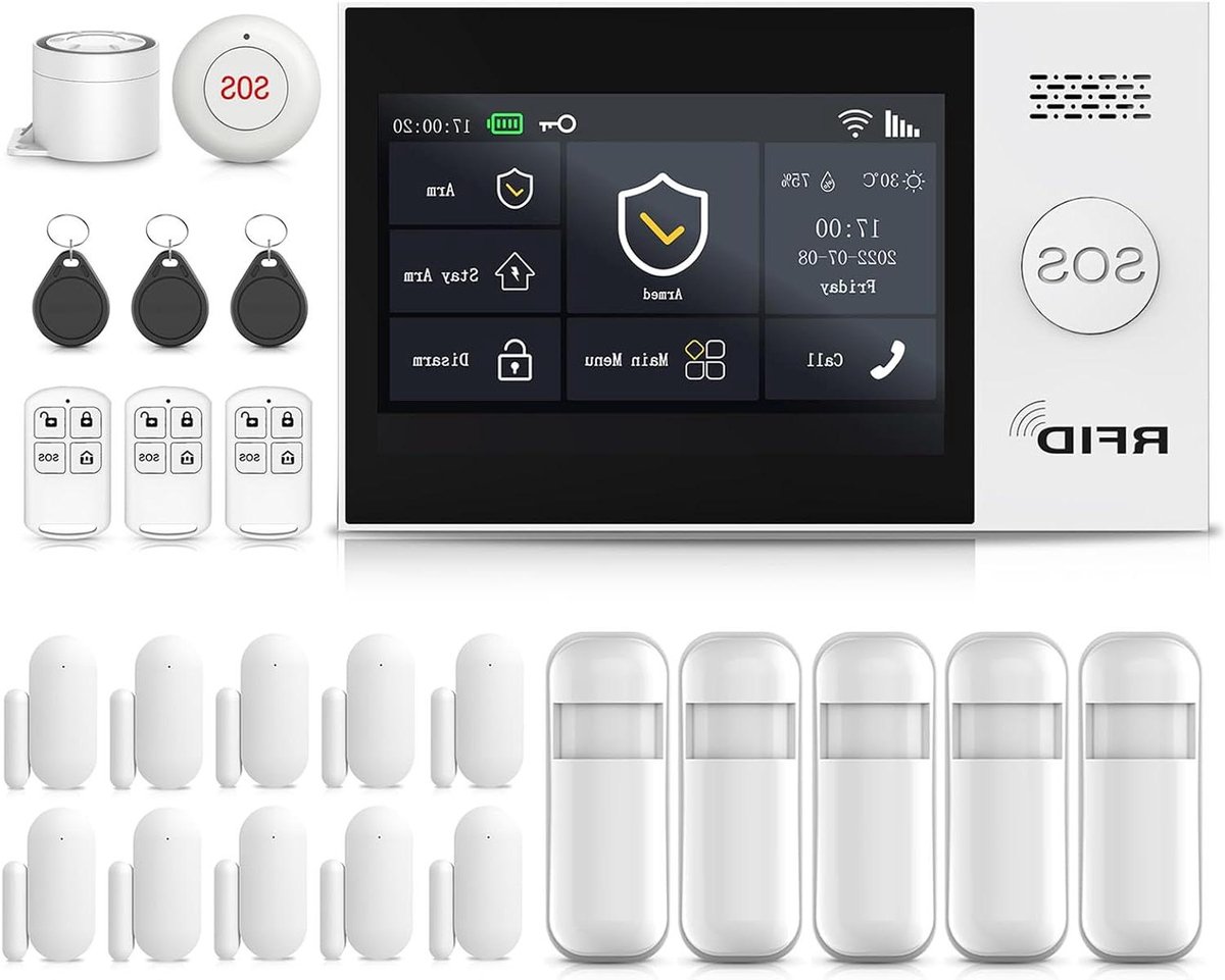Alarmsysteem Huis - Beveiligingssysteem Inbreker - Huis Beveiligen - Touchscreen Bediening - 24 Stuks - Wit