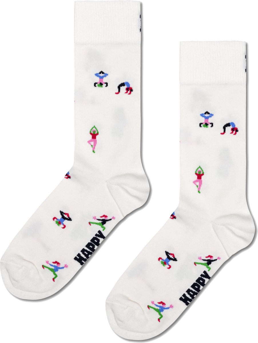 Happy Socks Yogi Sock - unisex sokken - wit - Unisex - Maat: 41 - 46