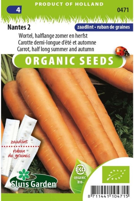 Sluis Garden - Wortel Nantes 2 Biologisch Zaadlint 5m