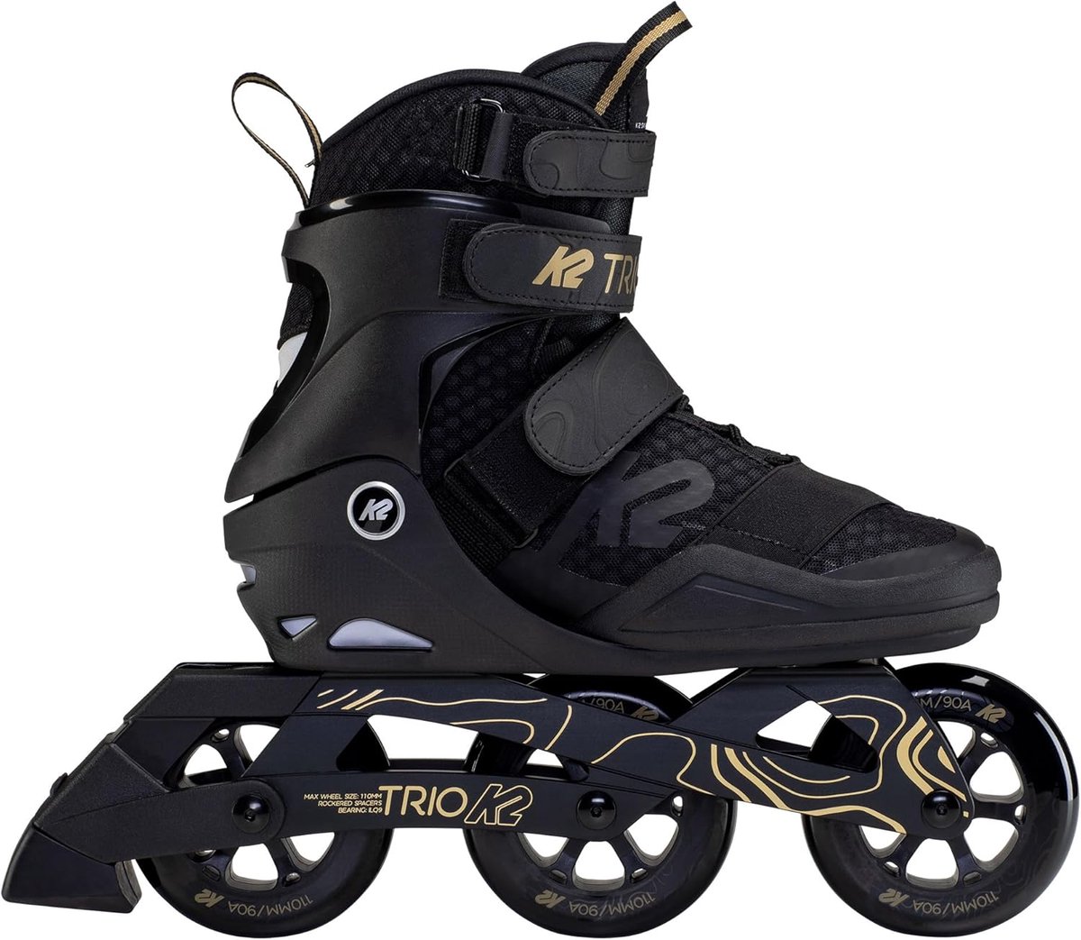 Skeelers - Inline skates Rolschaatsen - Snel skaten - Originele SoftBoot technologie - 110 mm wielen - Zwart goud
