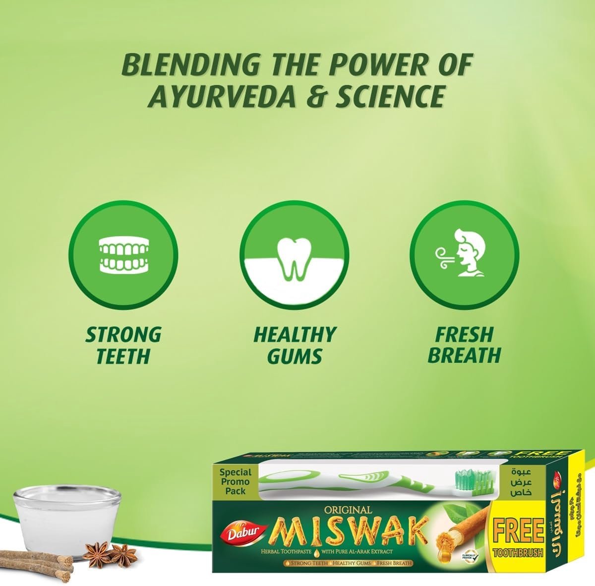 Dabur miswak tandpasta 190g met gratis tandenborstel