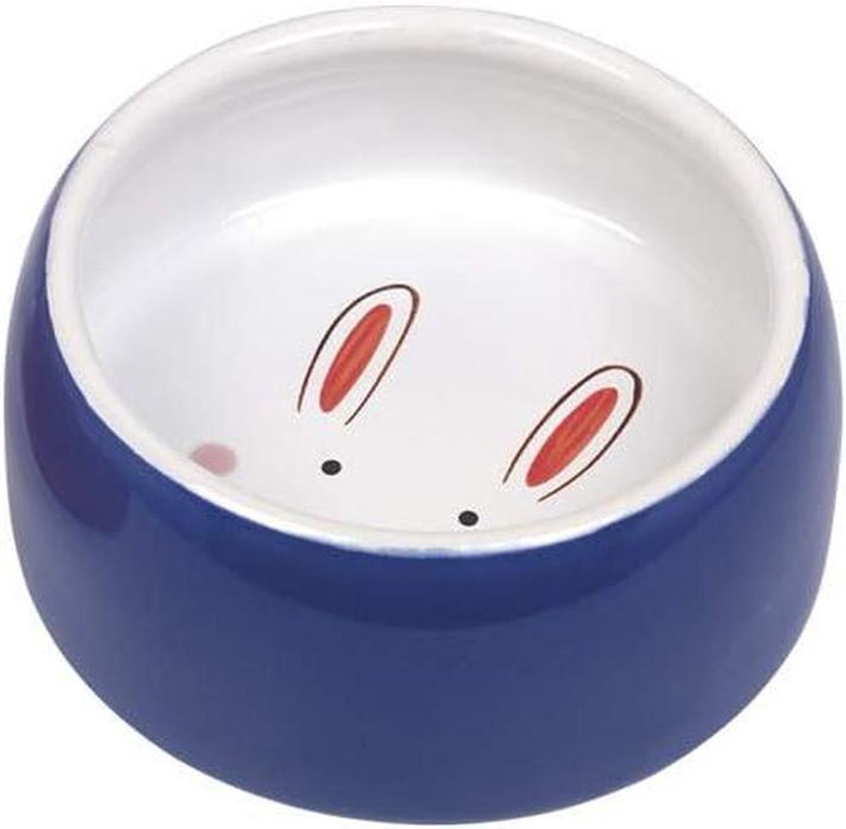 Keramiek Voederbak - Voerbak Knaagdier - Voeding Geven - Zwaar Keramiek - Ø 12 x 4.5 cm - Donkerblauw