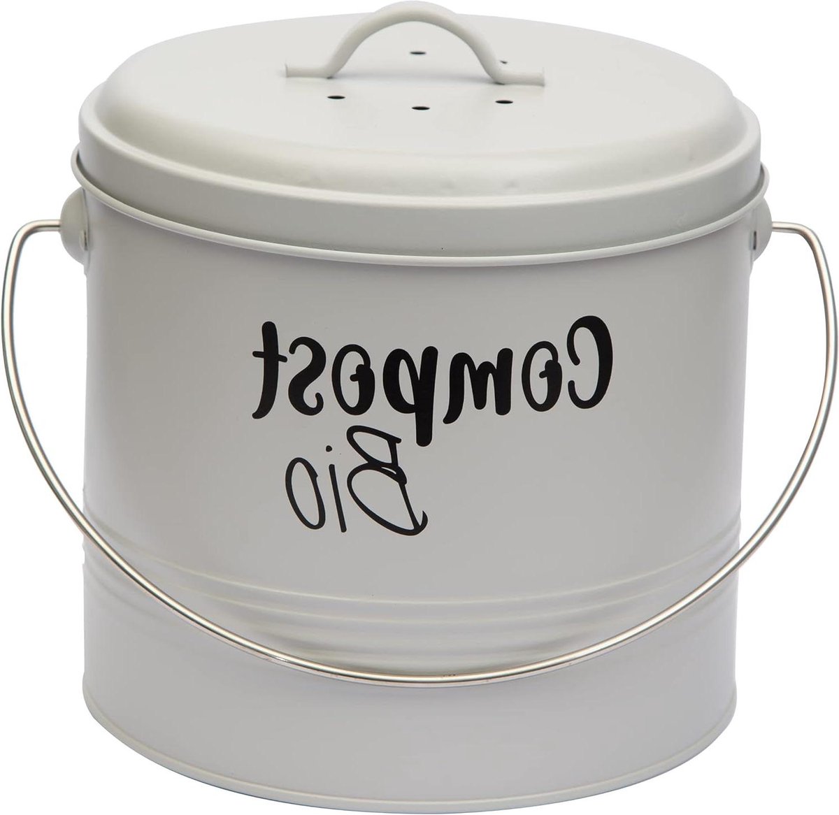 Keuken Afvalemmer - Organische afvalbak Compostbakje - Keukenafval scheiden - Geurfilter met actieve kool - 3 Liter - Beige