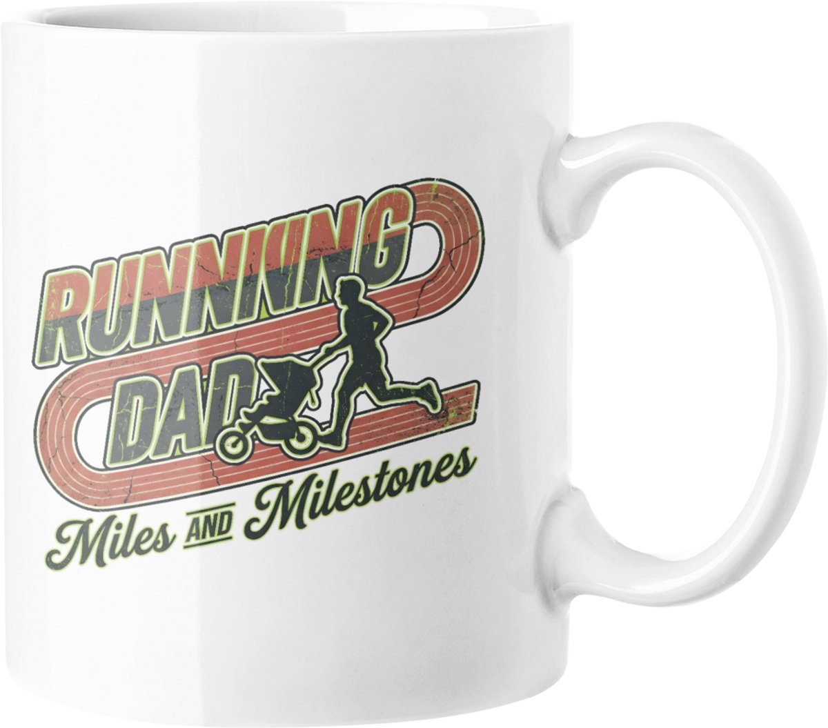 Running Dad Mok - Miles and Milestones Koffiekopje - Hardloper Vader Cadeau
