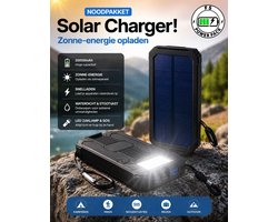 Noodpakket Solar Charger! Zonne-energie opladen 20000mAh Solar Powerbank FS Power Pack 20000mAh Solar Powerbank – Snelladen – Waterdicht – LED Zaklamp & SOS – Externe Accu – Outdoor Noodpakket – Draagbare Zonne-Energie Power Bank
