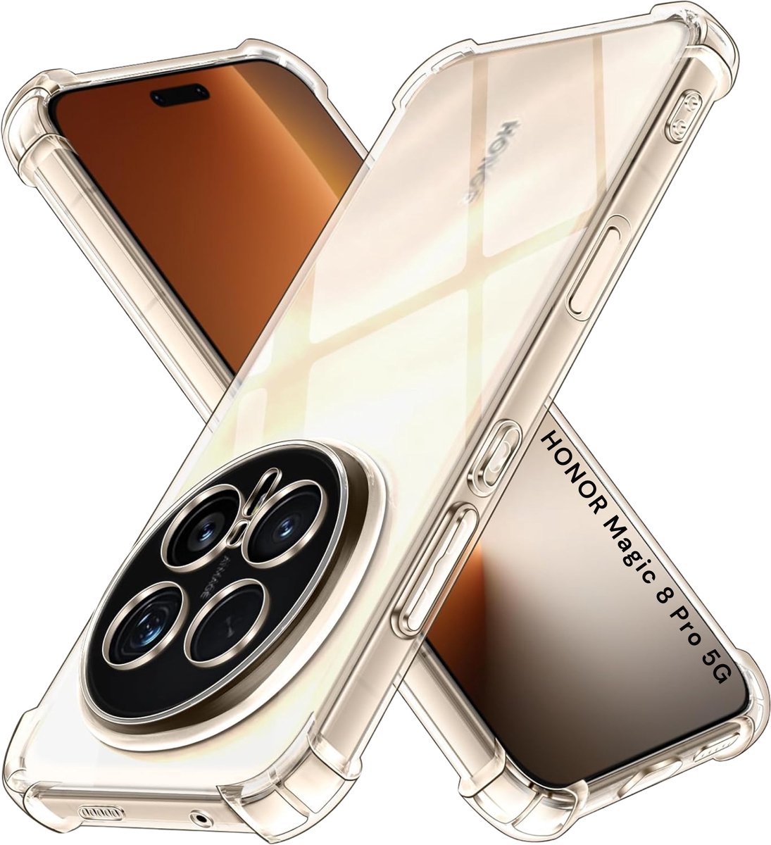 Hoesje geschikt voor Honor Magic 8 Pro backcover Shockproof siliconen Transparant