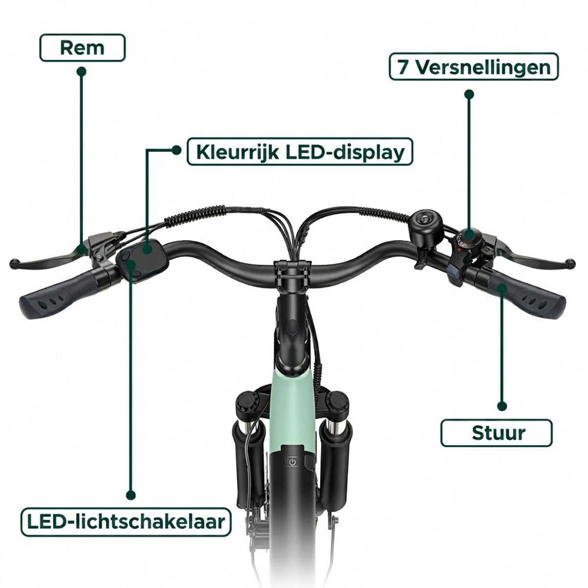 HillMiles Milecity 1 Elektrische Fiets - Motor 250W - Actieradius 80km - 26 Inch - Grijs - afbeelding 3