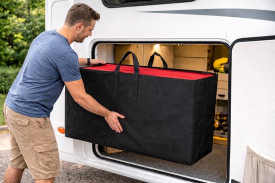 Slaapmat 2 Persoons 200 x 120 x 10 cm - Opvouwbaar Campingmatras met Draagtas - Dikke Ligmat voor Camping, Tent en Logeren, rood van Merkloos — afbeelding 4