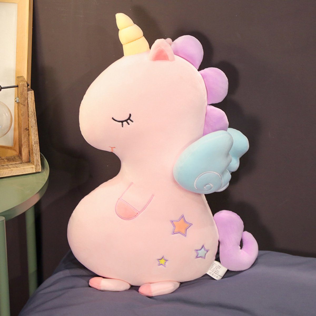 Schattige eenhoorn - Pluche speelgoed/Zachte eenhoornpop/Knuffel/Eenhoornpop/Kindercadeau Roze 70CM