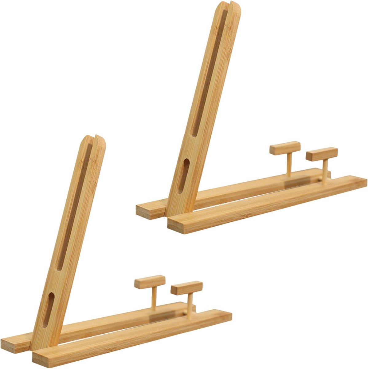 longziming -Traditionele Chinees-Japanese Waaierhouder - Oosterse Fan Stand - Houten Displayrek - Ruimtebesparend Ontwerp - Veilige Presentatiefunctie - Gladde Afwerking - Elegante Aziatische Sfeer - 2 Stuks
