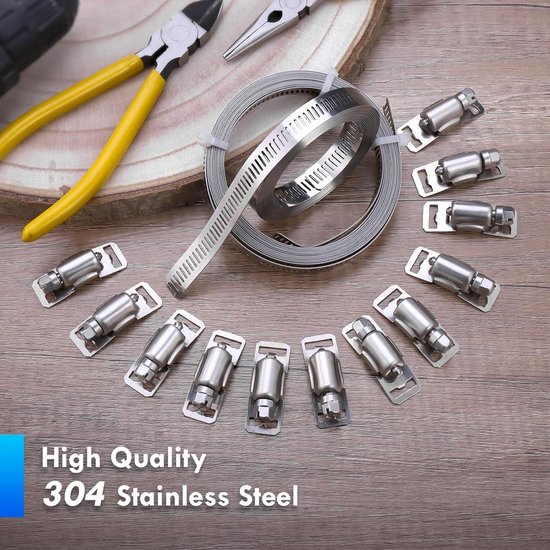 3 M metalen klem, 12 stuks verstelbare slangklemmen, 304 roestvrijstalen klem voor tank/auto/gas/vaatwasser/tuin| Cyslmuk® van Cyslmuk® — afbeelding 4