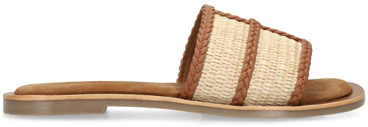 Sacha - Dames - Cognac raffia slippers - Maat 42