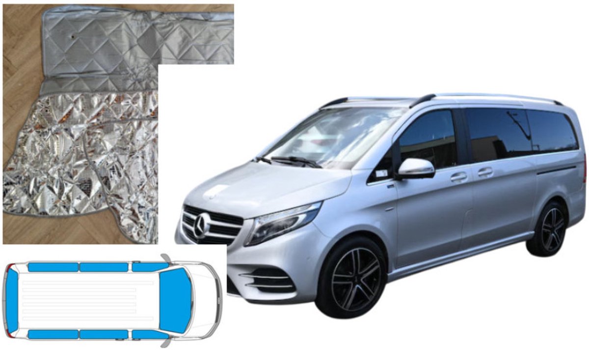 Raamisolatie set 8 delig geschikt voor Mercedes Vito Tourer en V-Klasse vanaf 2015 (lange wielbasis L2)