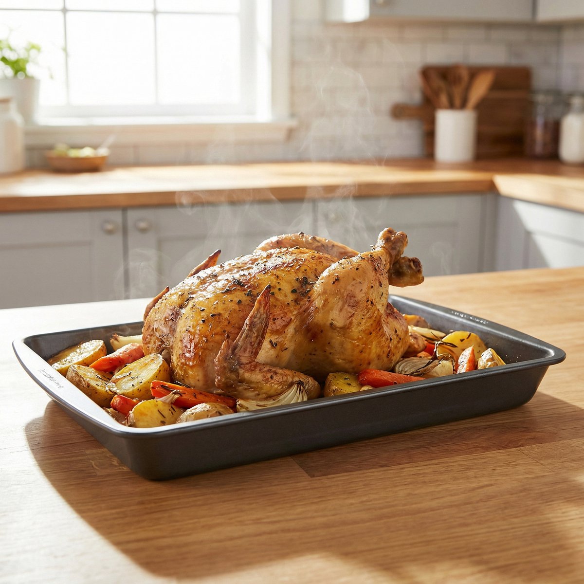 Baker's Secret Essential Line Bakplaat M - Ovenbakplaat Met Antiaanbaklaag - Rechthoekige Ovenschaal 42 x 28,5 cm - Bakvorm Voor Oven en Grill [BS10241-M]